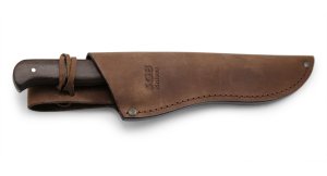 Puma SGB Knife: Puma SGB Bowie with Jacaranda Wood Handle in Leather Sheath