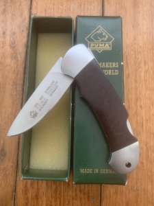 Puma Knife: Puma Custom HEHNI Ebony/Rosewood Handled Lock Back Folding Knife