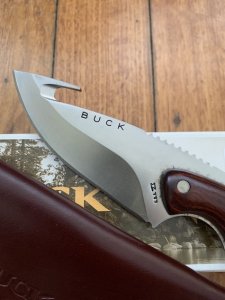 Buck Knife: Rare Early 2000's Buck Alpha Hunter with Cocobolo Handle & Leather Sheath