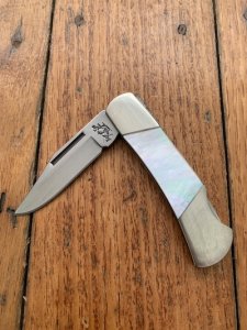 Bear & Son Medium Sized Single Blade Pocket Knife with Mother of Pearl Handle