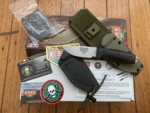 ESEE Knives- ESEE-3 Knife with Black G10 Handle & Black and OD Green Kydex Sheathes