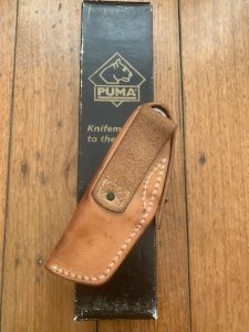 Puma Knife: Puma Very Rare 2002 'WIND' Skeleton Knife in Leather Sheath