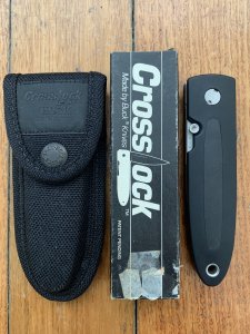 Buck Knife: Buck Cross Lock Deputy 1 Twin Blade Folding Lockback Knife with Pouch