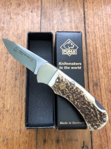 Puma Knife: Puma 4 Star Full Sized Folding Lock Knife with Stag Antler Handle