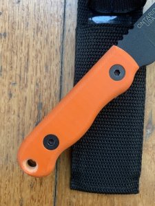 Ontario Ranger SHIV Knife with Orange Micarta Handle and Black Nylon Belt Sheath