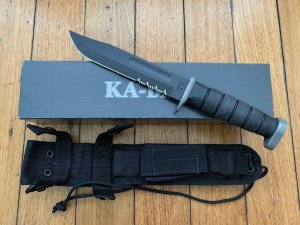 Ka-Bar Knife: Kabar D2 Extreme Eagle Combat Serrated Blade Utility Knife with Cordura Sheath