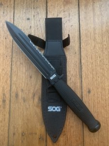 SOG Vintage Original FX10-N Fixation Commando Dagger with Cordura Tactical Sheath