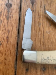 Puma Knife: Puma Original Stockman Knife with Faux Bone Handle And Scrimshawed Duck