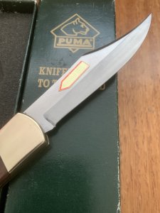 Puma Knife: Puma 1995 Trail Boss/Emperor 975 Folding Knife with Jacaranda Handle Original Box #51592