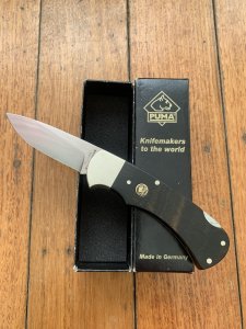 Puma Knife: Puma Original 1981 4 Star Folding Lock Blade Knife with Ebony Micarta Handle #15181