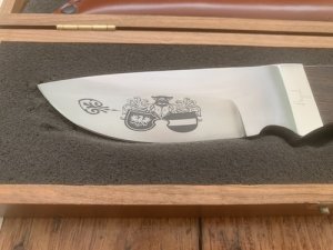 Puma Knife: 12 6010 Puma Austrian SkinMaster Centenary Knife 996-1996 with Walnut Handle 79/200