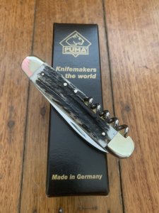 Puma Knife: Exclusive to SOS Puma 420 Pocket Knife with Stag Antler Handle