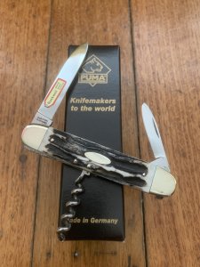 Puma Knife: Exclusive to SOS Puma 420 Pocket Knife with Stag Antler Handle