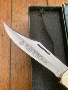 Puma Knife: Puma 1995 Trail Boss/Emperor 975 Folding Knife with Jacaranda Handle Original Box #51592