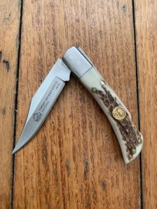 Puma Knife: Puma IP Badger Folding Knife with Stag Antler Handle