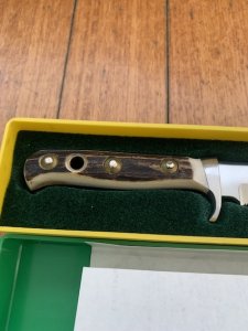 Puma Knife: 1983 Puma Mint condition Bowie knife with Stag Antler Handle in original Box