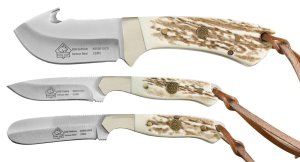 Puma SGB Trophy Care Commando Stag Caper, Skinner, Fleshing 3 Knife Set