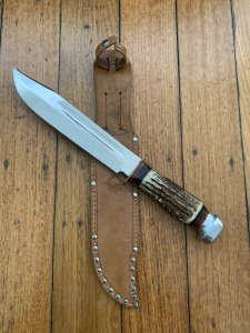 Puma Knife:Rare Vintage PUMA #6320 BIG SCOUT Hunting Knife 8" Stag Handle Germany