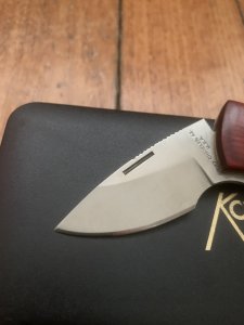 Katz Knives: Small Bob Kat Cherrywood Locking Folding Knife with gift Tin