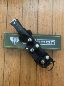 Cudeman Model 120-M MT-5 Fixed Blade Survival Knife with Leather Sheath