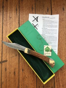 Puma Knife: Puma 1982 Trail Boss/Emperor 975 Folding Knife with Jacaranda Handle Original Box and matching Warranty