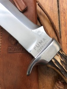 Puma Knife: Puma 1956 Very Rare First Year Production White Hunter with Stag Handle & Original Sheath