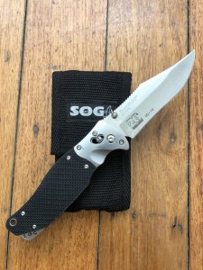 SOG Vintage Original SOG SEKI JAPAN TOMCAT 3.0 Folding Lock Knife with Original Pouch