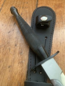 J.NOWILL & SONS  J.ADAMS SHEFFIELD ENGLAND BLACK/SILVER FS COMMANDO KNIFE