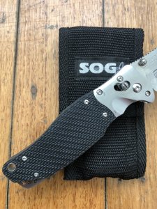 SOG Vintage Original SOG SEKI JAPAN TOMCAT 3.0 Folding Lock Knife with Original Pouch