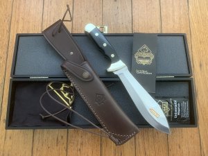 Puma Knife: Puma Rüdemann 40 with Black Micarta Handle in Sheath & Custom Wooden Box