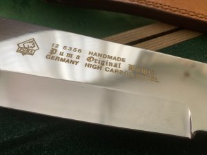 Puma Knife: 1989 Puma Big Big Bowie knife with Wooden Handle in original Wooden Box #45982