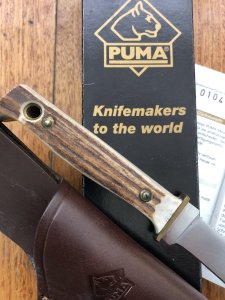 Puma Knife: Puma 2004 Hunters Pal with Stag Handle & Mid Brown Sheath