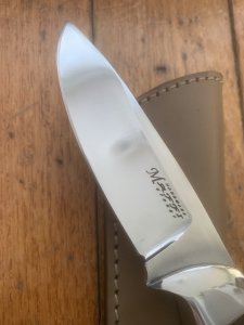 MAFFI SYDNEY AUSTRALIA *Oak Laminate Handled Fixed Blade Knife With Sheath