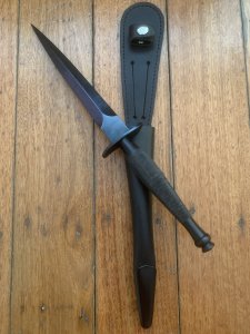 J.NOWILL & SONS  J.ADAMS SHEFFIELD ENGLAND BLACK FS COMMANDO KNIFE