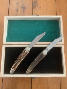 Puma A G RUSSELL1974 Numbered 03158/1057 Luger Pistol and 9mm Bullet Twin Knife Set