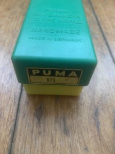 Puma Rare Model 973 Game Warden 1984 Gut Blade and and Plain Blade Folding Knife with original box & Paperwork #18481