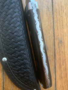 MAFFI SYDNEY AUSTRALIA Gloss Black Handled Fixed Blade Knife With Sheath