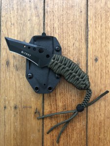 CRKT COVERT TRIUMPH TACTICAL MILITARY TANTO BLACK BLADE NECK/BOOT KNIFE