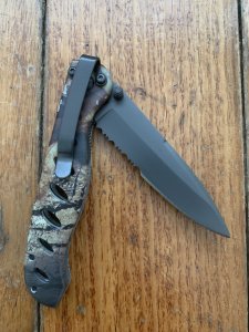 GERBER USA  Small Camo Frame Lock Spear Point Folding Knife