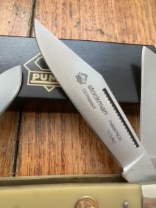 Puma Knife: Puma Original 3 Blade Stockman Knife with Cream Corelon/Delrin Handle