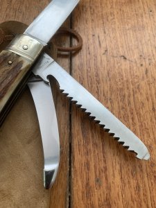 Puma Knife: Puma 945 Jagdtaschenmesser 1970 Hunting Pocket Knife with Stag Antler Handle #22072