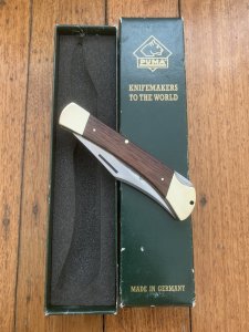Puma Knife: Puma 1995 Trail Boss/Emperor 975 Folding Knife with Jacaranda Handle Original Box #51592