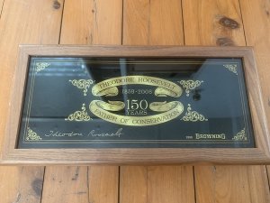 Browning Knife Theodore Roosevelt 150 Year Commemorative Knife in Wooden Display Box