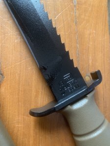 GLOCK Original Austrian Made FLAT DARK EARTH Saw Back Field Knife with Polymer Scabbard