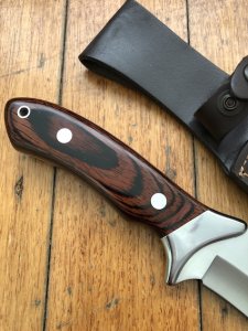Joker Knives: Joker CR-01 Antelope with Laminated Red Wood Handle and Leather Sheath