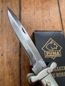 Puma Knife: Puma Rare Large Custom Damascus Medici Lock back Knife with Stag Handle 2003