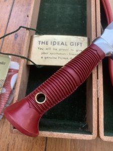 Puma Knife: Puma Original 1987 SEA HUNTER 17 6363 in Original Sheath and Matching Wooden Box