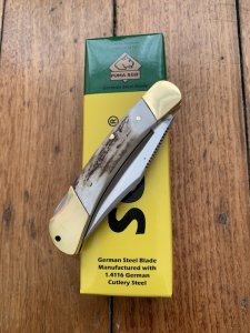 Puma SGB Knife: Puma SGB Stag Handled Bear Folding Pocket Knife