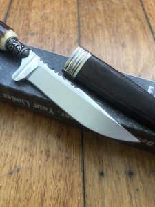 Linder Pro-Nicker Knife with 8cm Blade and Capercaillie Decorated Cap