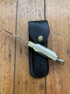 Puma Knife: Puma 1998 Duke Folding Knife with Stag Antler Handle in Pouch